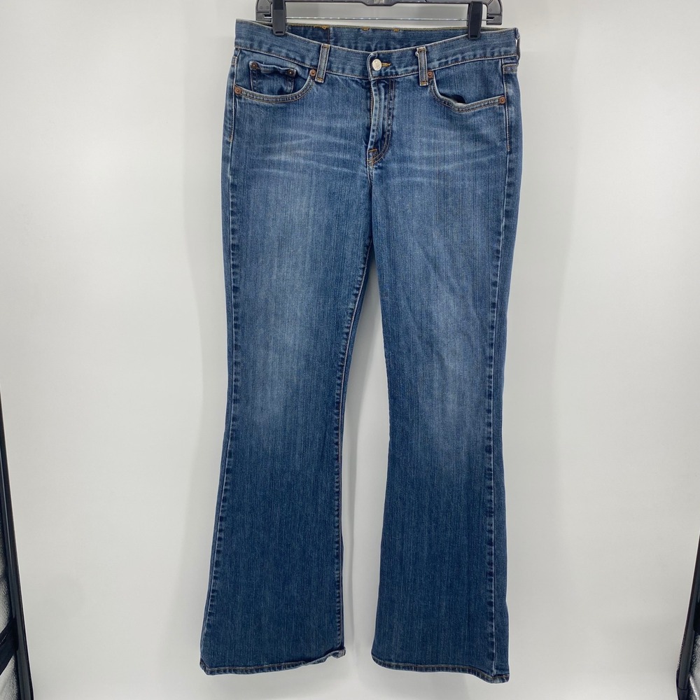 Lucky Brand Jeans Womens 10/30 Blue Flare Mid Rise American Made Denim Dungarees